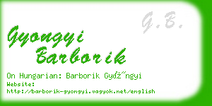 gyongyi barborik business card